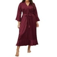 thumbnail image 1 of LilyLLL Womens Satin Silk Sexy Bride Long Kimono Robe Nightie Dress Gown Plus Size, 1 of 5