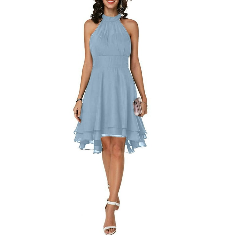 Fashion Sexy Halter Chiffon Evening Dress