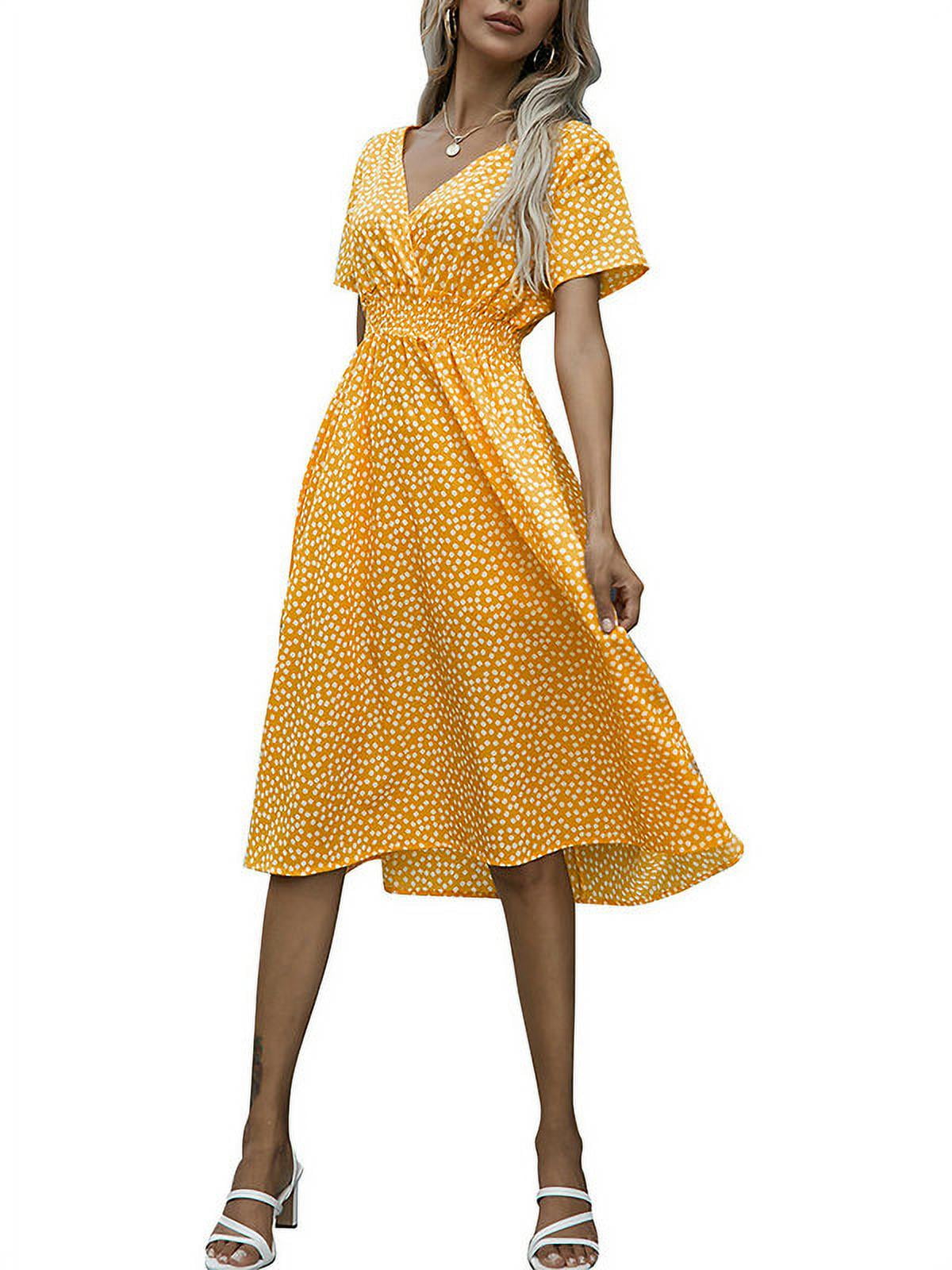 Short-Sleeve V-Neck Floral Maxi Sundress main image 0
