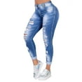 thumbnail image 1 of LilyLLL Womens Skinny High Waist Jeans Distressed Ripped Front Washed Denim Pants, 1 of 3