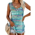thumbnail image 1 of LilyLLL Womens Sleeveless Buttons Printed Vest Tank Tops Dressy Tunic T-shirt, 1 of 5