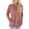 thumbnail image 1 of LilyLLL Womens Solid Color Long Sleeve Tunic Blouse Casual Pockets Blouse T Shirt, 1 of 4