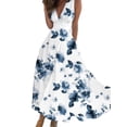 thumbnail image 1 of LilyLLL Womens Summer Beach Sleeveless V Neck Sundress Gown Empire Waist Swing Long Dress, 1 of 2