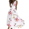 thumbnail image 1 of LilyLLL Womens Summer Beach Sleeveless V Neck Sundress Gown Empire Waist Swing Long Dress, 1 of 2