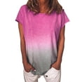 thumbnail image 1 of LilyLLL Plus Size Womens Short Sleeve Round Neck Gradient Color Pullover T Shirt, 1 of 2
