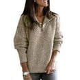 thumbnail image 1 of LilyLLL Womens Sweater Plus Size Knitted Sweatshirt Winter Zipper Jumper Pullover Tops, 1 of 2