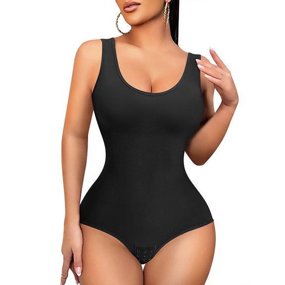 LilyLLL Womens Waist Trainer Shapewear Crotchless Thong Bodysuits Tummy Control Butt Lifter Body Shaper