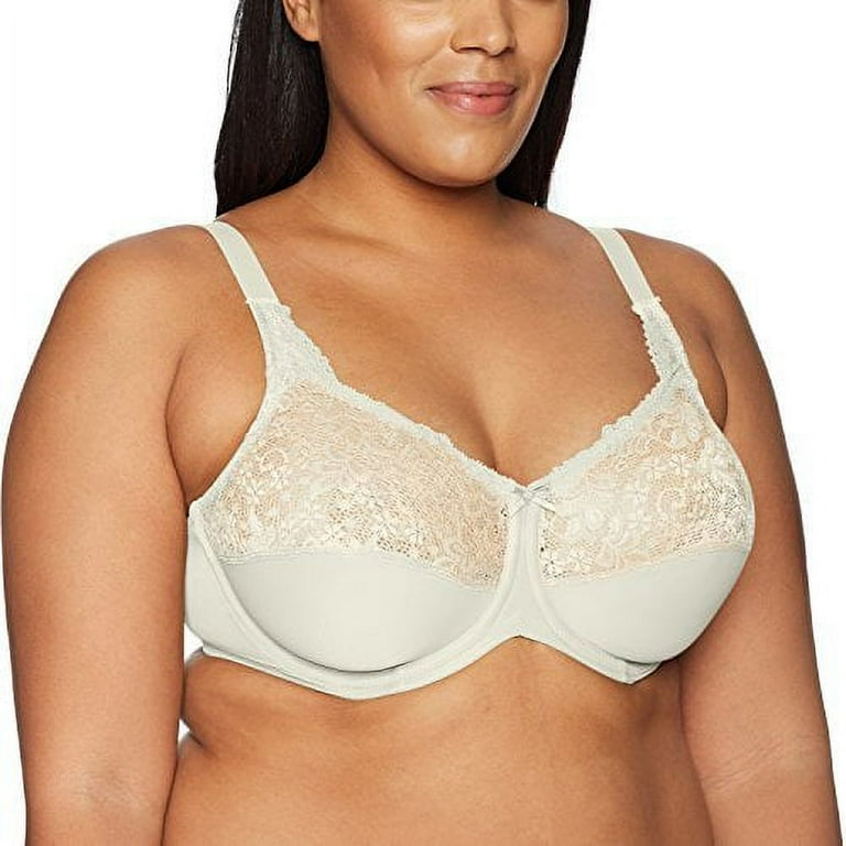 Lilyette® Women`s Tailored Minimizer Bra with Lace Trim,0428,42DDD,Pearl  (Pack of 2) 2 Pearl 