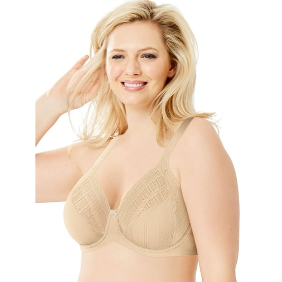 Lilyette® by Bali® Enchantment Lace Minimizer® Bra Latte Lift/Ivory 42D Women's