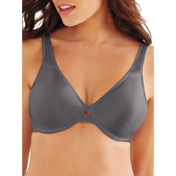 Women's Bali 0904 Lilyette Plunge Into Comfort Keyhole Minimizer Bra (Silver Lining 36D)