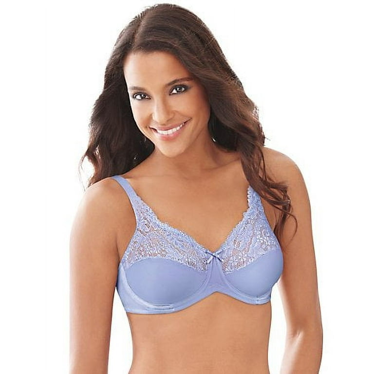 Lilyette® by Bali® Tailored Minimizer® Bra With Lace Trim Perky Peri Blue  size-40DDD