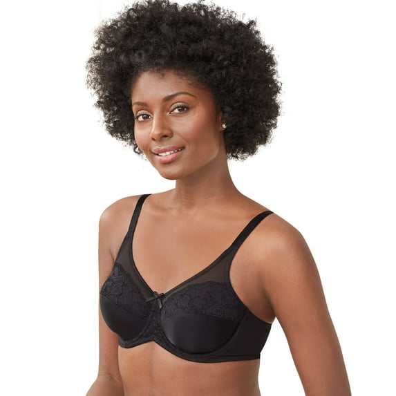 Lilyette by Bali Ultimate Smoothing Minimizer Underwire Bra Black 40DD Women's
