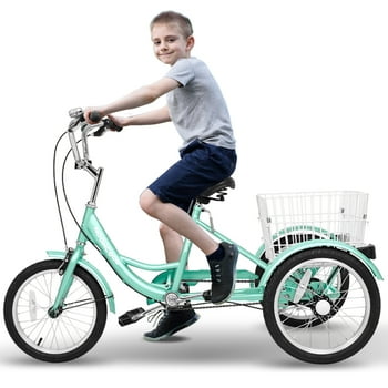 Lilypelle 16 inch Tricycle for Adult Beginner Riders,Kids Tricycle 16" Wheels, 1-Speed Trike, 3 Wheels Bike with Basket, Exercise Shopping Picnic