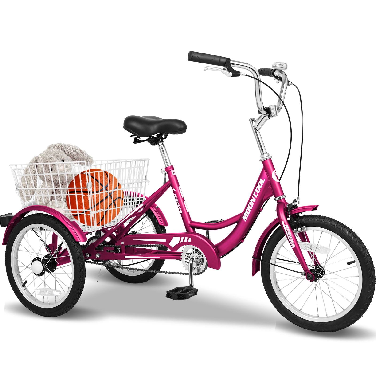 Lilypelle 16 inch Tricycle for Beginner Riders,Adult Tricycle 16" Wheels, 1-Speed Trike, 3 Wheels Bike with Basket, Exercise Shopping Picnic