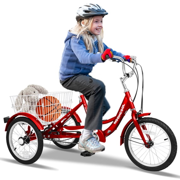 Lilypelle 16 inch Tricycle for Beginner Riders,Adult Tricycle 16" Wheels, 1-Speed Trike, 3 Wheels Bike with Basket, Exercise Shopping Picnic