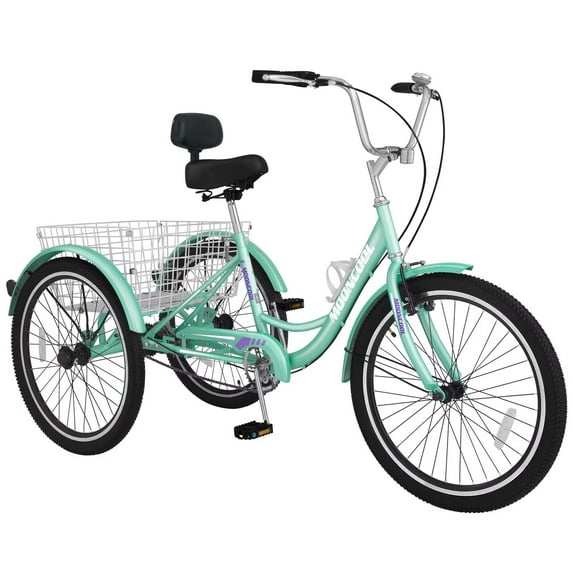 Lilypelle 16 inch Tricycle for Beginner Riders,Adult Tricycle 16" Wheels, 1-Speed Trike, 3 Wheels Bike with Basket, Exercise Shopping Picnic