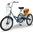 thumbnail image 1 of Lilypelle 20 Inch Adult Tricycles Folding Tricycle 3 Wheel Bikes 7 Speed Trike with Shopping Basket for Seniors, 1 of 15