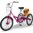 thumbnail image 1 of Lilypelle 20 Inch Adult Tricycles Folding Tricycle 3 Wheel Bikes 7 Speed Trike with Shopping Basket for Seniors, 1 of 15