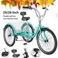thumbnail image 1 of Lilypelle 24"/26" Adult Tricycle 3 Wheel Trike Low Stand-over Frame Bike with Shimano Derailleur,Large Rear Basket,Double Wall Rims, 1 of 12