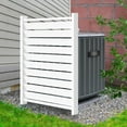 thumbnail image 1 of Lilypelle 38"x60" Air Conditioner Fence for Outside, White No Dig Privacy Panels Pool Equipment Enclosure Outdoor Privacy Screens, Garbage Can Trash Can Screens Fence for Outside Backyard Patio, 1 of 8