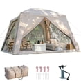thumbnail image 1 of Lilypelle 4-6 Person Inflatable Camping Tent, 9.8ft x 9.8ft x 7.2ft Easy Setup Blow Up Tent with Hand Pump, PU3000mm Waterproof & Breathable 4 Season Glamping Tent for Outdoor Camping, 1 of 12