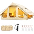 thumbnail image 1 of Lilypelle 4-6 Person TPU Inflatable Hot Tent with Stove Jack, 4-Season Waterproof Camping Glamping House, Quick 5-Min Setup with Hand Pump, Featuring 420D UPF50+ Oxford Fabric & Mesh Windows, 1 of 10