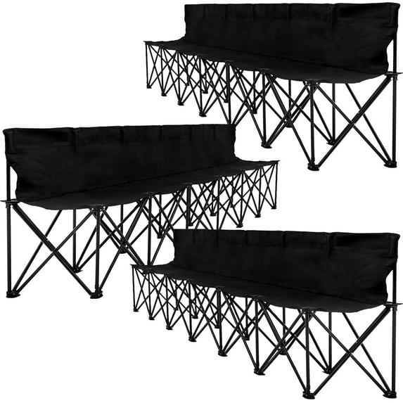 Lilypelle 6-Seater Sports Bench, Folding Bench Chair Sideline Bench with Back, Stadium Seats Camping Chairs Portable Team Bench for Soccer & Football Sidelines, Tailgating, Camping & Events