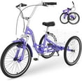 thumbnail image 1 of Lilypelle Adult Folding Tricycle with Low Step Through,20/24/26 inch 3 Wheel 7-Speed Foldable Cruiser Bike Trike with Cargo Basket for Women, Men, Seniors, 1 of 9