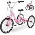 thumbnail image 1 of Lilypelle Adult Folding Tricycle with Low Step Through,20/24/26 inch 3 Wheel 7-Speed Foldable Cruiser Bike Trike with Cargo Basket for Women, Men, Seniors, 1 of 10