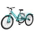 thumbnail image 1 of Lilypelle Adult Mountain Tricycle 24" Tire MTB Three Wheel Cruiser Trike Bike with Large Shopping Basket for Men Women, 1 of 11