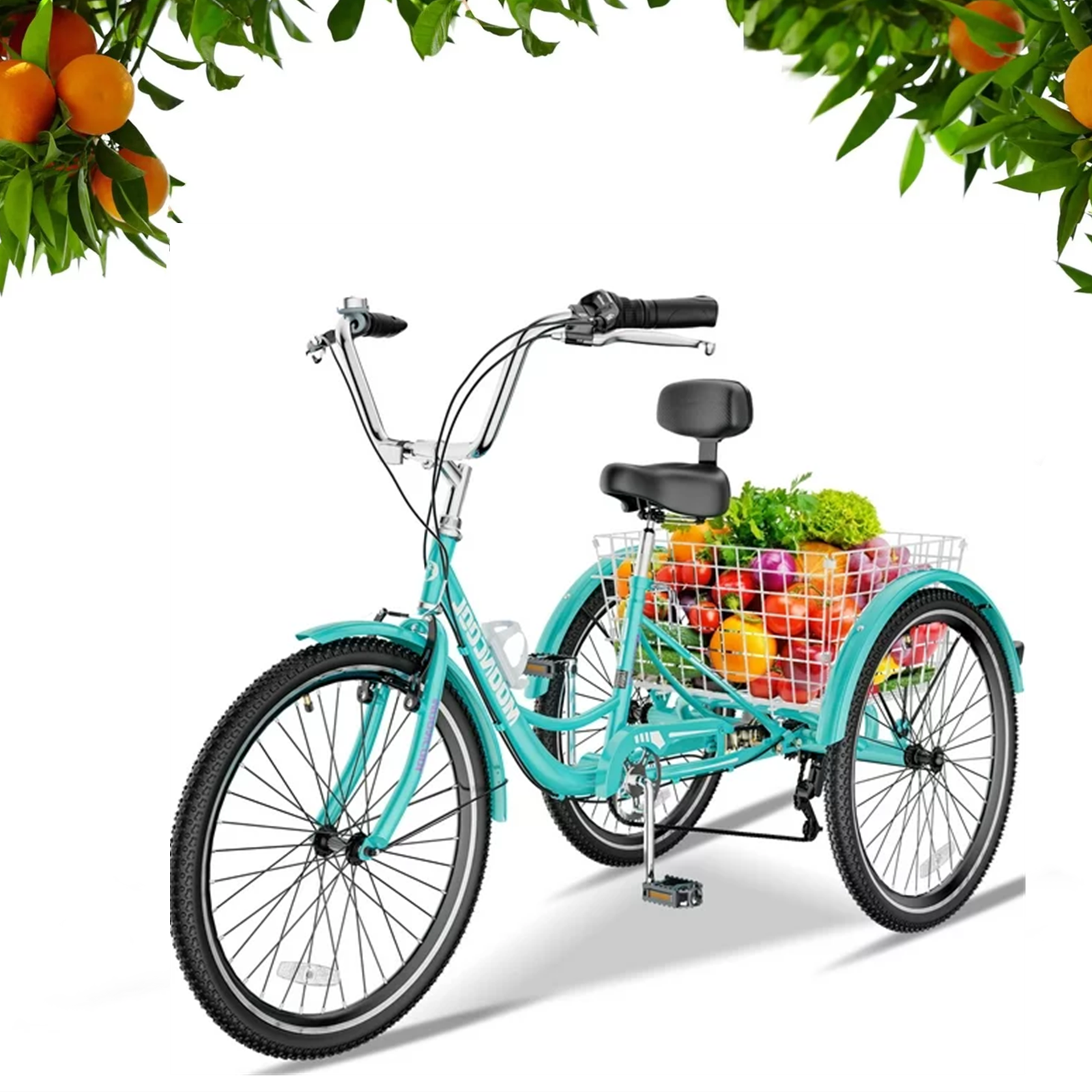 LILYPELLE Adult Tricycle 7 Speed - 20/24/26 Inch 3 Wheel Bike With Basket For Seniors, Women, Men