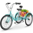 thumbnail image 1 of Lilypelle Adult Tricycles 7 Speed 20/24/26 Inch Three Wheel Bike Cruiser Trike with Low-Step Through Frame/Large Basket for Men, Women, Seniors, 1 of 15