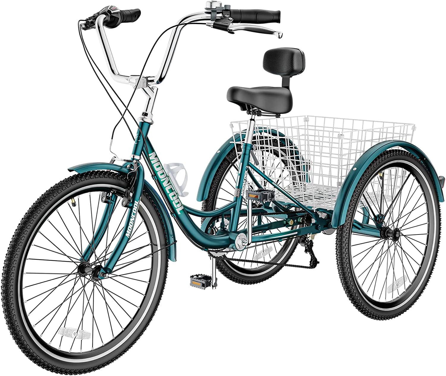 Lilypelle Adult Tricycles 24inch 7 Speed Three Wheel Beach Cruiser Bike with Large Basket for Men Women Walmart