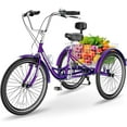 thumbnail image 1 of Lilypelle Adult Tricycles 7 Speed 26inch Three Wheel Bike Cruiser Trike with Large Basket for Men, Women, 1 of 22