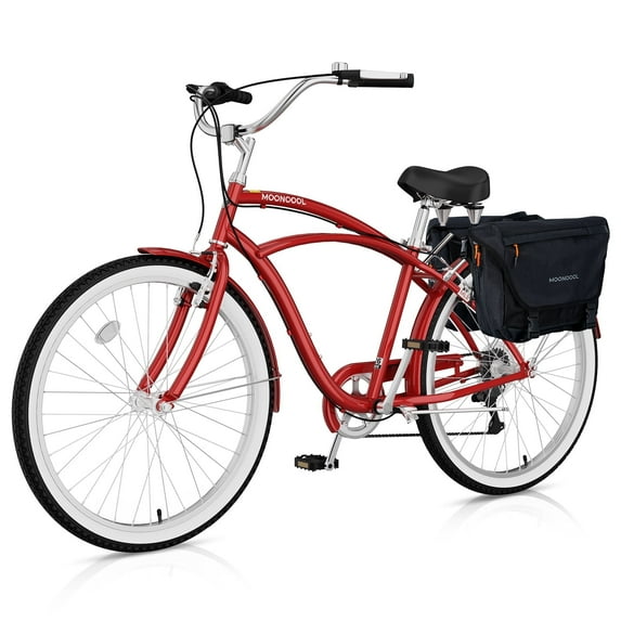 Lilypelle Adults Beach Cruiser Bicycle, 24" 26" Wheel 7 Speed Bike Fits Rider: 4'11"-6'2", Step Through Bikes for Commuting, Unisex