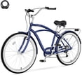 thumbnail image 1 of Lilypelle Adults Beach Cruiser Bicycle, 24" 26" Wheel 7 Speed Bike Fits Rider: 4'11"-6'2", Step Through Bikes for Commuting, Unisex, 1 of 8