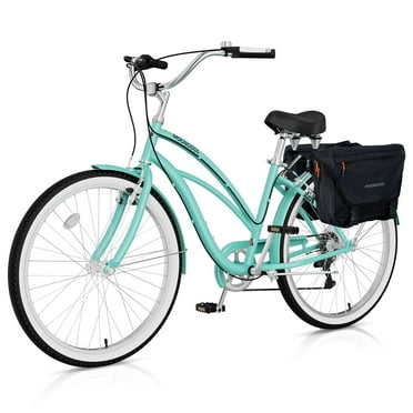Lilypelle Beach Cruiser Bicycle, 24" 26" Wheel 7 Speed Bike Fits Rider: 4'11"-6'2", Step Through Bikes for Commuting, Unisex