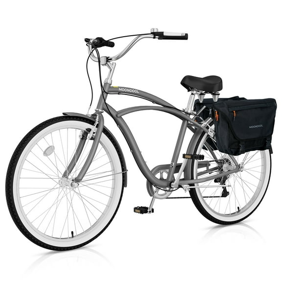 Lilypelle Adults Beach Cruiser Bicycle, 24" 26" Wheel 7 Speed Bike Fits Rider: 4'11"-6'2", Step Through Bikes for Commuting, Unisex