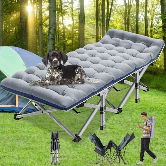 Lilypelle Camping Cot,Portable Folding Outdoor Bed with Carry Bag for Adults Kids, Heavy Duty Cot for Traveling Gear Supplier,Beach Vocation,Stripe