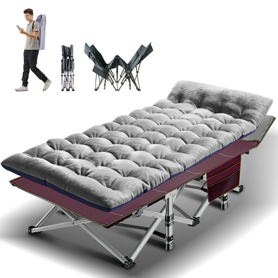 Lilypelle Cot for Adult 75 inch Folding Camping Cot Portable Fold Up Cot Bed for Home/Office Sleeping