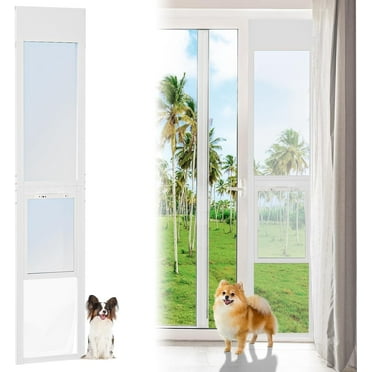 Lilypelle Dog Door for Sliding Glass Door, 68.9''-74.8'' Adjustable Sliding Glass Door for Small Dog & Cat Door