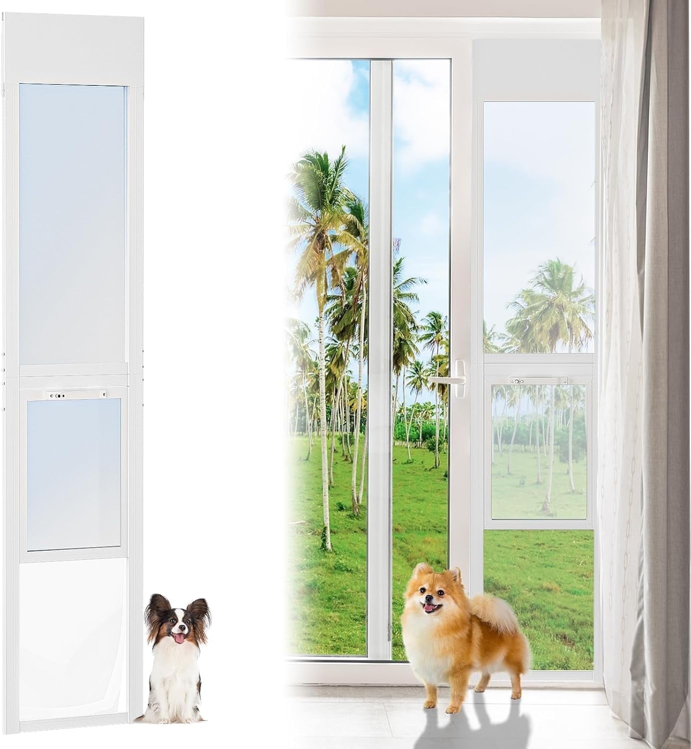 Lilypelle Dog Door for Sliding Glass Door, 80.5''-86.5'' Adjustable Sliding  Glass Door for Small Dog \u0026 Cat Door - Walmart.com, image size:1384x1500