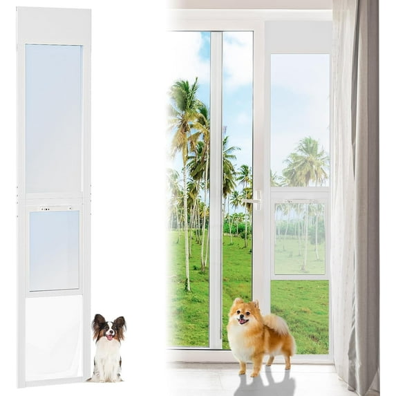 Lilypelle Dog Door for Sliding Glass Door, 86.6''-92.5'' Adjustable Sliding Glass Door for Small Dog & Cat Door