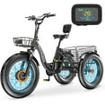 thumbnail image 1 of Lilypelle Electric Trike for Adults,15.5MPH 500W 48V 14.5Ah Lithium Battery , 7-Speed Aluminum Ebike 3 Wheels Bike with Front&Rear Baskets，20x4in Fat Tire E-Trike, 1 of 6