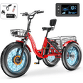 thumbnail image 1 of Lilypelle Peak 1100w Electric Tricycle for Adults, 7 Speed 20" x 4.0 " Fat Tire 3 Wheel Electric Bike, 48V 14.5Ah Removable Battery, Aluminum Motorized MountainTrike W/ Front & Rear Basket  & Cover, 1 of 13