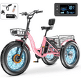 thumbnail image 1 of Lilypelle Peak 1100w Electric Tricycle for Adults, 7 Speed 20" x 4.0 " Fat Tire 3 Wheel Electric Bike, 48V 14.5Ah Removable Battery, Aluminum Motorized MountainTrike W/ Front & Rear Basket  & Cover, 1 of 13