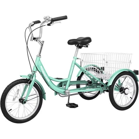 Lilypelle 16 inch Tricycle Kids Trikes for Beginner Riders, Single Speed 3 Wheel Bikes for Boys Girls, Low Step Through Three-Wheeled Bicycles with Rear Basket