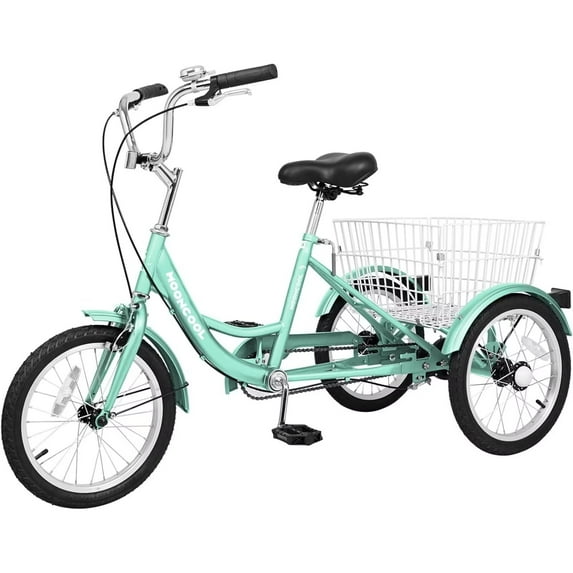 Lilypelle 16 inch Tricycle Kids Trikes for Beginner Riders, Single Speed 3 Wheel Bikes for Boys Girls, Low Step Through Three-Wheeled Bicycles with Rear Basket