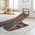 thumbnail image 1 of Lilypelle Foldable Pet Ramp,Adjustable Wood Dog Ramp with 5 Adjustable Heights of 15.7"-23.6" ，45.2"L X17.7"W,Brown, 1 of 9