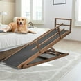 thumbnail image 1 of Lilypelle Foldable Pet Ramp,Adjustable Wood Dog Ramp with 5 Adjustable Heights of 17.7"-31.4" ，62.9"L X17.7"W,Brown, 1 of 9